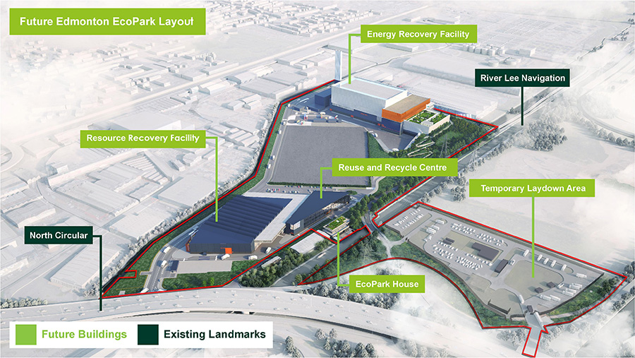 Indicative aerial image of Edmonton EcoPark